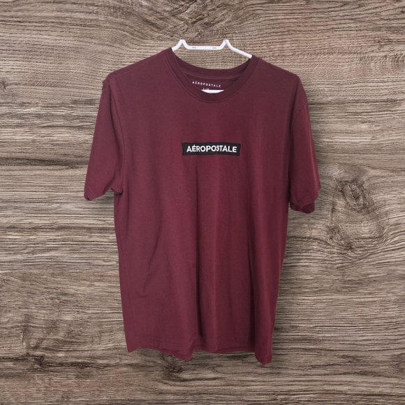 ⭐️Aeropostale Mens Red Short Sleeve Tee Size L - Picture 1 of 5